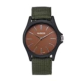 Suitray Uhren Herren Braun, Draußen Nylonband Männer Armbanduhr Analoge Quarzuhr Uhr Geschenk, Runde Zifferblattgehäuse Uhren
