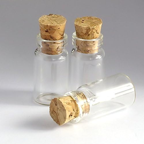 50pcs 1ml Small Mini Glass bottles Vials Jars with Cork Stoppers 1ml 11*22mm(0.43*0.87in) Message Weddings Wish Jewelry Party Favors
