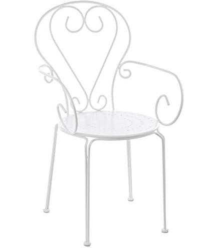 Tavolo Da Esterno Etienne Bianco - Struttura In Acciaio, Diametro 70 Cm, Estensibile