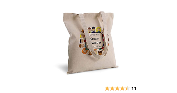 Angolo del Regalo Borsa di tela shopper personalizzata Grazie Maestra :  Amazon.it: Casa e cucina