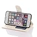 iPhone 5 Case,iPhone 5S Wallet Case,Leeook Retro Elegant Pretty Creative White Embossing Love Heart Butterfly Flower Flip PU Leather Fold Wallet Pouch Case with Strap Stand Credit Card ID Cash Holders Book Style Stand Function Magnetic Closure Case Cover for Apple iPhone 5S/SE/5 + 1x Black Stylus