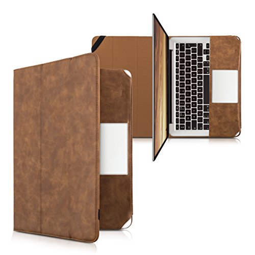 kwmobile Smart Cover Case für Apple MacBook Pro Retina 13″ (Modelle ab Ende 2012 – Mitte 2016) aus Kunstleder mit Aufstellfunktion in Braun - 5