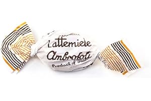 Caramelle Latte e Miele Ambrosoli kg 1 - La delicatezza del miele unita alla bontà del latte.. Le mitiche Lattemiele Ambrosoli in confezione da kg 1 (180 caramelle)