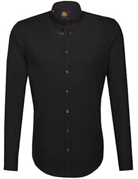 SEIDENSTICKER Herren Hemd Slim Langarm Bügelfrei Uni / Uniähnlich Businesshemd Stehbund-Kragen Kombimanschette...