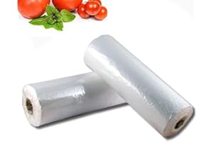 Sabco - 2 Rolls Twin Pack Plastic Bags On Roll - Clear Poly Food Sandwich Food Bags For Fruit And Veg - 13" X 17" Or 350 X 440mm
