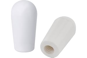 Pove Metric 3 Way Short Straight Guitar Toggle Switch Pickup Selector for Les Paul Style Electric Guitar - Exquisite Craftsmanship and Superior Performance (White, 2Pcs Spare Tips)