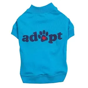 Casual Canine Polyester/Cotton Adopt Dog Tee, Large, 20-Inch, Blue