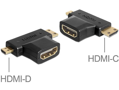 DELOCK Adapter HDMI-A Buchse > HDMI-C + HDMI-D Stecker
