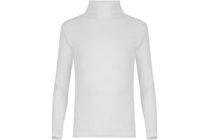 LUXFAB Kids Unisex Girls Boys Rib Polo Neck Top Turtle Neck Long Sleeve Rib Tops Size 5/6 7/8 9/10 11/12 & 13 Years
