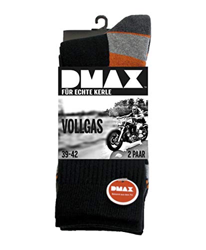 Preisvergleich Produktbild DMAX Herren Socken VOLLGAS (2 PAAR 47-50) Baumwolle schwarz