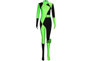 nezababy Shego Kostüm für Damen Superschurke Bodysuits für Erwachsene grüner Uniformanzug Halloween Cosplay Outfit