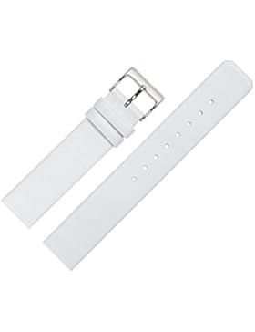 MARBURGER Uhrenarmband 14mm Leder Weiss - Rindsleder - Angepasst Für Skagen - Ersatzarmband, Schließe Silber -...