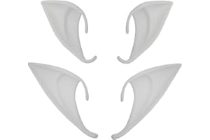 WEIESCIE 2 Paar Elfenohren,Leuchtend Weiche Elfenohre, Cosplay Zubehör Halloween Partydekorationen Zubehör