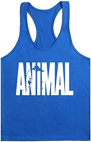 WAYLONGPLUS Mens Animal Letter Print Fitness Gym Stringer Tank Tops for Bodybuilding Muscle Workout