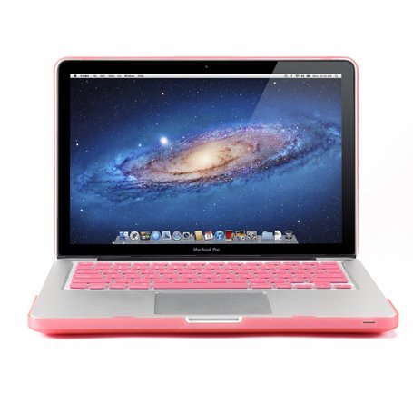 GMYLE (TM) 3 in 1 Rosa gummierte Hartplastik-Slim-Tasche für Apple Macbook Pro 13-Zoll-13 „+ Clear LCD Screen Protector + Rosa Silicone Keyboard Cover-Paket - 2
