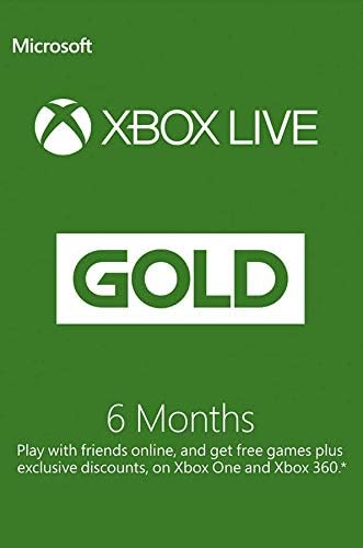 Xbox Live Gold 6 Month Membership Card (Xbox 360 & Xbox 