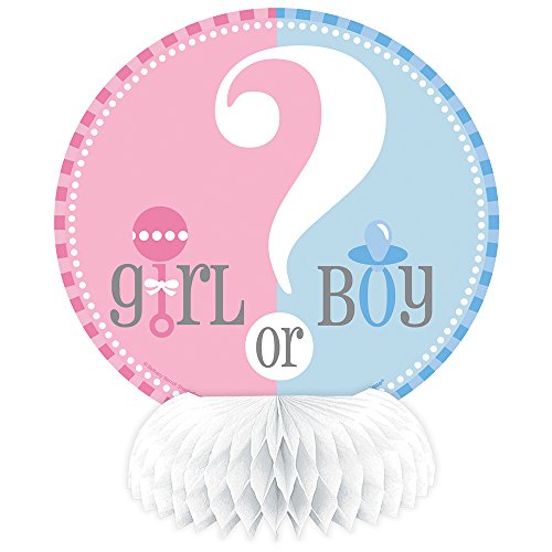 Mini-Dekorationen für Babyparty mit Ständer im Wabenmuster, Motiv Baby-Geschlecht, 4 Stück