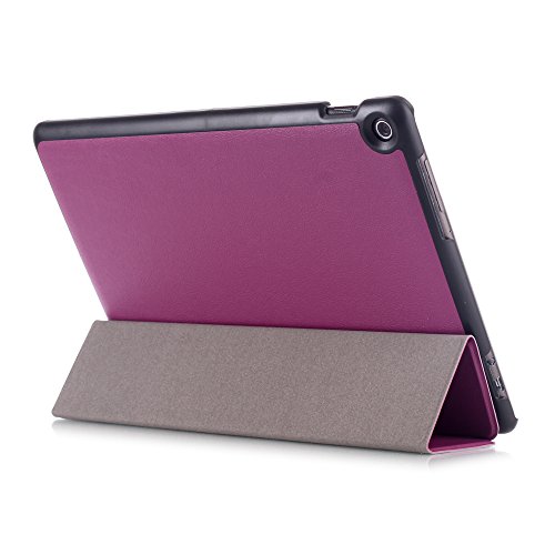 Huawei MediaPad T1 7.0 Slim Smart Hülle Case – PU Leder Schutzhülle Case für Huawei Mediapad T1 7.0 Zoll Tablet Tasche Etui Sleeve Smart Cover mit Magnetic Magnet und Standfunktion + Displayschutzfolien und Stylus,Lila - 6