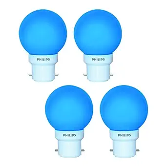Philips Deco Mini Base B22 0.5-Watt LED Bulb (Pack of 4, Blue)