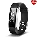 Produktbild Juboury Fitness Tracker, Smart Bracelet mit Pulsmesser Herzfrequenzmesser,Aktivitätstracker,Schrittzähler,SchlafMonitor,Kalorienzähler Fitness Uhr für Android und IOS Smartphones(Schwarz)