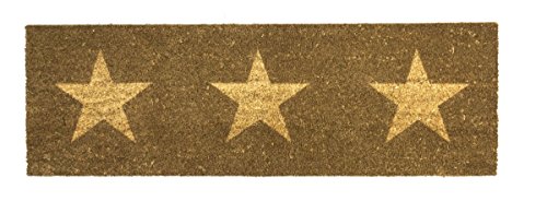 miaVILLA Fußmatte Stars – Fußabtreter mit Sternen – Kokosfaser – Beige Natur – ca. 40 x 120 cm - 2