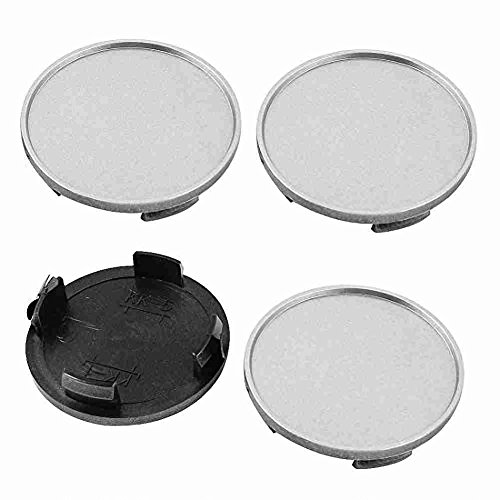 Move&Moving(TM) 4 Pcs 60mm Dia Silver Tone Plastic Tyre Wheel Cover Oranment for Car