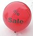 Produktbild % Sale Ø 210cm 1 Stück, Aufdruck in weiß od. schwarz, 2seitiger Motiv Druck Riesenluftballon von Ballonpoint - Ø210cm /83inch, Umfang 650cm, % Sale Ballonfarbe ROT, Größe XXXXXL Jumboballoon Typ R650 inkl. Spezialballonverschluss (Klammer ZRBV15). Hergestellt in der EU