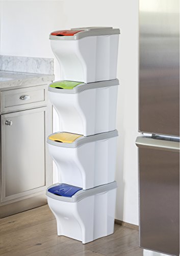 BAMA Set von 4 Mülleimern „Poker“ lt 20 Mülltonne Müllsäcke Abfall - 2