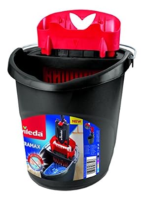 Vileda 4023103201415 Ultramax Power Seau et Presse-157648, Plastique, Noir et Rouge, 37 x 28 x 28 cm