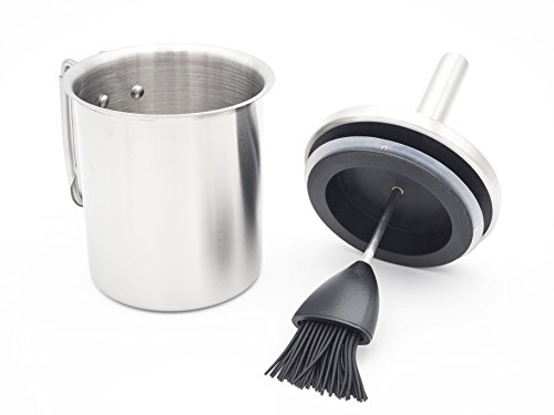 Allgrill® Edelstahl Grill- bzw. Marinier-Set mit Silikonpinsel - 8