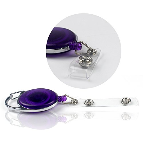 Whonline 10 Piezas Mosquet  n Badge Holder Carretes de Insignia  Clip en Retr  ctil ID Tarjeta de Identificaci  n Llavero  Clips Transl  cidos Con Cable de Vinilo