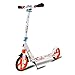 Produktbild SCOOTERYW Faltbare Erwachsene/Jugendliche/Kinder-Tretroller mit großen Rädern, verstellbare Lenker mit hinterer Kotflügelbremse für Damen, nicht elektrisch (Color : White, Size : Onesize)