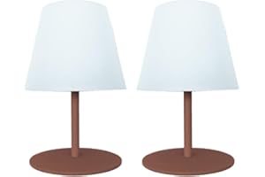 LUMISKY Set de 2 lampes de table LED sans fil TWINS Terracota H16cm