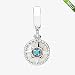 Produktbild PANDOCCI 2018 Sommer Kompass Rose Dangle 925 Silber Emaille & Cyan Blue Crystal DIY passt für Original Pandora Armbänder Charm Modeschmuck