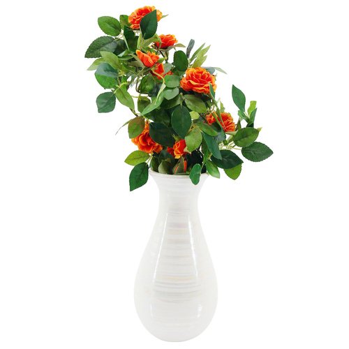 Vase Tropfen, Blumenvase, Keramik, weiß, Perlmuttschimmer, Höhe ca. 24cm - 2