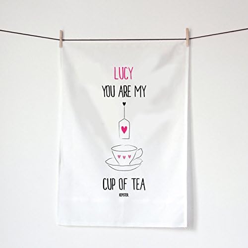 Personalised Valentines Tea Towel Gift, Personalised You Are My Cup fo Tea Cotton Towel, Girlfriend Valentines Present