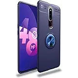 A.S.PLATINUM Shockproof Ring Stand Back Cover for Oppo F11 Pro (Matte Blue)