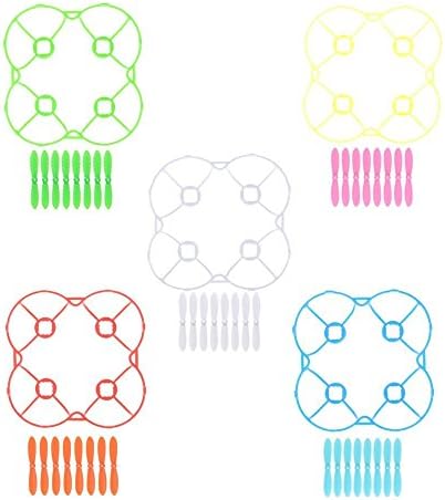 40pcs 5 Color Main Blade Propellers Props+5PCS Blades Guard Cover Protector For Cheerson CX-10 CX-10A RC Quadcopter Drone Spare Parts