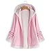 Produktbild Berimaterry Kapuzenpullover Mantel Damenmode Winter Einfarbig Mantel Sweatshirt Tasche Reißverschluss Langarm Plüsch Hoodie Mantel Mit Kapuze Kapuzenjacke Outcoat