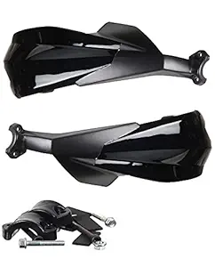 Gear Up Carbon Fibre Unbreakable Handguard|Handle Guard| Knuckle Guard with Shiny Finish for Bajaj Dominar 400, (Shiny Black)