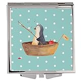 ❤ 100% LIEBEVOLL - Dieser Spiegel von Mr. und Mrs. Panda im Handtaschenformat passt mit seinen Maßen von 60 x 60 mm in jede Frauentasche. - Spiegel, Handtasche, Quadrat, silber, schminken, Schminkspiegel