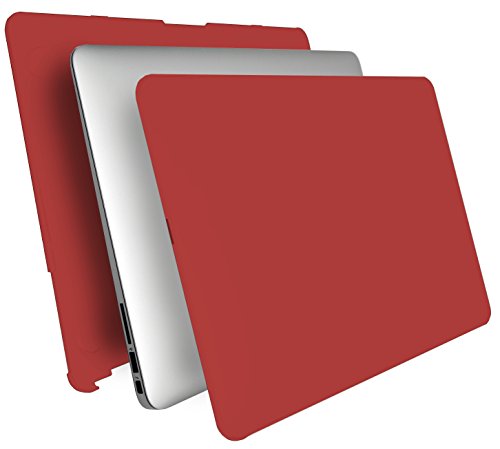 MyGadget Macbook Air 13 Zoll *gummierte Schutz Hülle* (Laptop Modell ab Mitte 2011) Plastik Schutzhülle mit Gummi Hartschalen Cover Bordeaux Rot