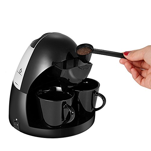 Decdeal Filterkaffeemaschine Mini-Kaffeemaschine für 2 Tassen Kaffee je 125ml Ink.2 Porzellan-Tassen - 4