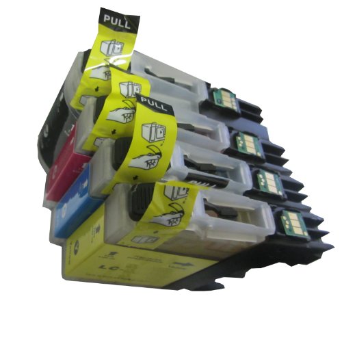 10 komp. XL Druckerpatronen mit Chip für Brother MFC J 245 470DW 650DW 870DW 4410DW 4510DW 4610DW 4710DW 6520DW 6720DW 6920DW Brother DCP J 132W 123WG1 152W 552DW 752DW 4110DW 4 x schwarz 2 x blau 2 x rot 2 x gelb - 2