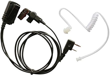 Pro Covert Acoustic Tube Bodyguard FBI Earpiece Headset Mic for 2-pin Kenwood Nexedge Hytera Puxing Wouxun Radio by Xunbin