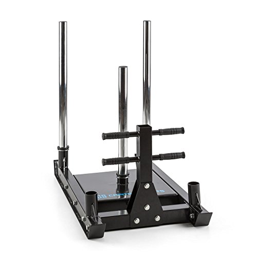 CAPITAL SPORTS Sledster Plus Gewichtsschlitten Powerschlitten Sprint- und Zugschlitten für Schnellkrafttraining sowie Druck- und Zugübungen (7cm breite Gleitschienen, für Gewichte mit Ø 50 mm, Stahl)