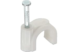 Inline? Graffe fermacavo con chiodo per Cavo Tondo, 8mm, Bianca, 100pz