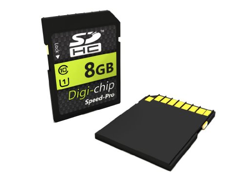 Digi-Chip 8GB UHS-1 CLASS 10 SDHC Speicherkarte für Panasonic Lumix DMC-S2, DMC-FH6, DMC-FH8, DMC-SZ1, DMC-SZ7, DMC-TZ25, DMC-FT4, DMC-FT20, DMC-TZ30, DMC-GF5, DMC-SZ5, DMC-LZ20, DMC-FZ62, DMC-FZ200, DMC-G5, DMC-LX7, DMC-GH3, DMC-FT25 and DMC-TZ35 Digitalkamera