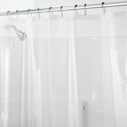mDesign Duschvorhang Anti-Schimmel - 180 cm x 200 cm - transparenter Dusch- & Badewannenvorhang - Duschvorhang wasserabweisend - 12 verstärkte Metallösen