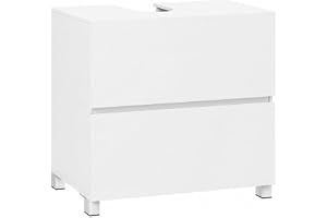 APICIZON Tvättställsskåp, badrumsskåp med 2 lådor, vit | Underskåp tvättställ med U-ringning, 60 x 30 x 67,5 cm, för tvättstä